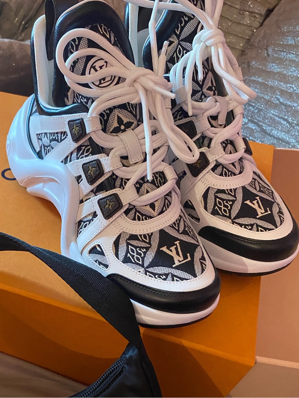 Louis Vuitton Black & White Monogram Archlight Sneakers